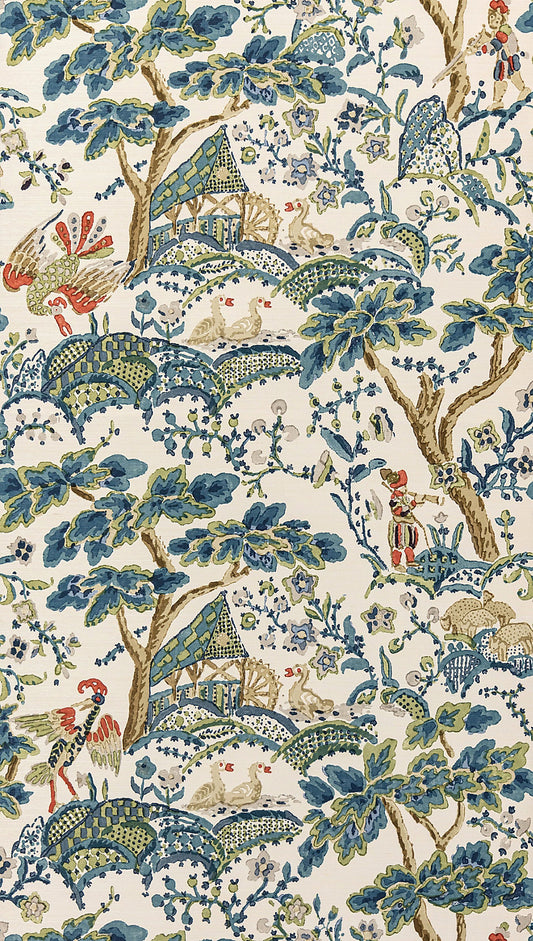 Scalamandre Kelmescott Peacock on Sand Wallcovering