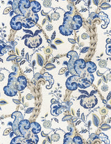 Scalamandre Cumbria China Blue on Ivory Wallcovering
