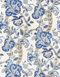 Scalamandre Cumbria China Blue on Ivory Wallcovering