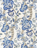 Scalamandre Cumbria China Blue on Ivory Wallcovering