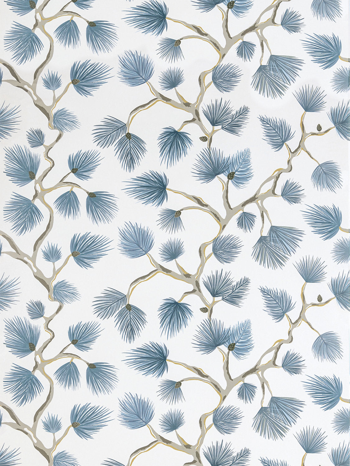 Scalamandre Pignoli Blue Jay Wallcovering