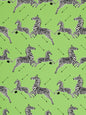 Scalamandre Zebras Petite Lime Green Black White Cotton Print Animal MSRP USD258/y