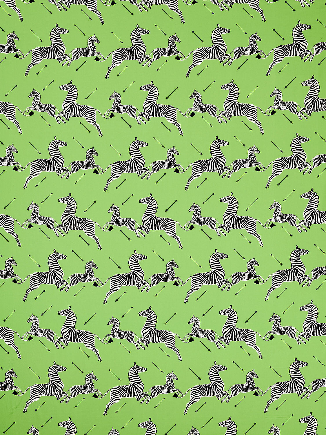 Scalamandre Zebras Petite Lime Green Black White Cotton Print Animal MSRP USD258/y