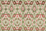 Special Order Scalamandre Tashkent Velvet Spring Green Ikat Red Black Beige Cotton Viscose MSRP USD624/y
