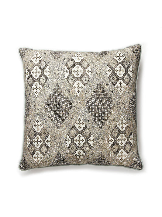 Scalamandre Farrah Print 22 X 22 - Truffle Decorative Pillow