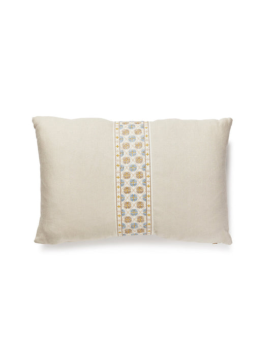 Scalamandre Toscana / Hansel Tape 14 X 22 - Flax / Seaside Decorative Pillow