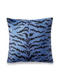 Scalamandre Tigre / Silk 22 X 22 - Blues & Black Decorative Pillow