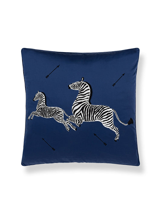 Scalamandre Zebras Embroidered 22 X 22 - Platinum Decorative Pillow