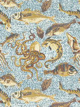Scalamandre Mikonos Ochres & Aqua Wallcovering