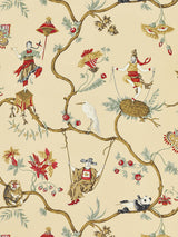 Scalamandre Ming Circus Multi on Tea Wallcovering