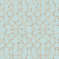 Scalamandre Baldwin Bamboo Cream & Red on Aqua Wallcovering