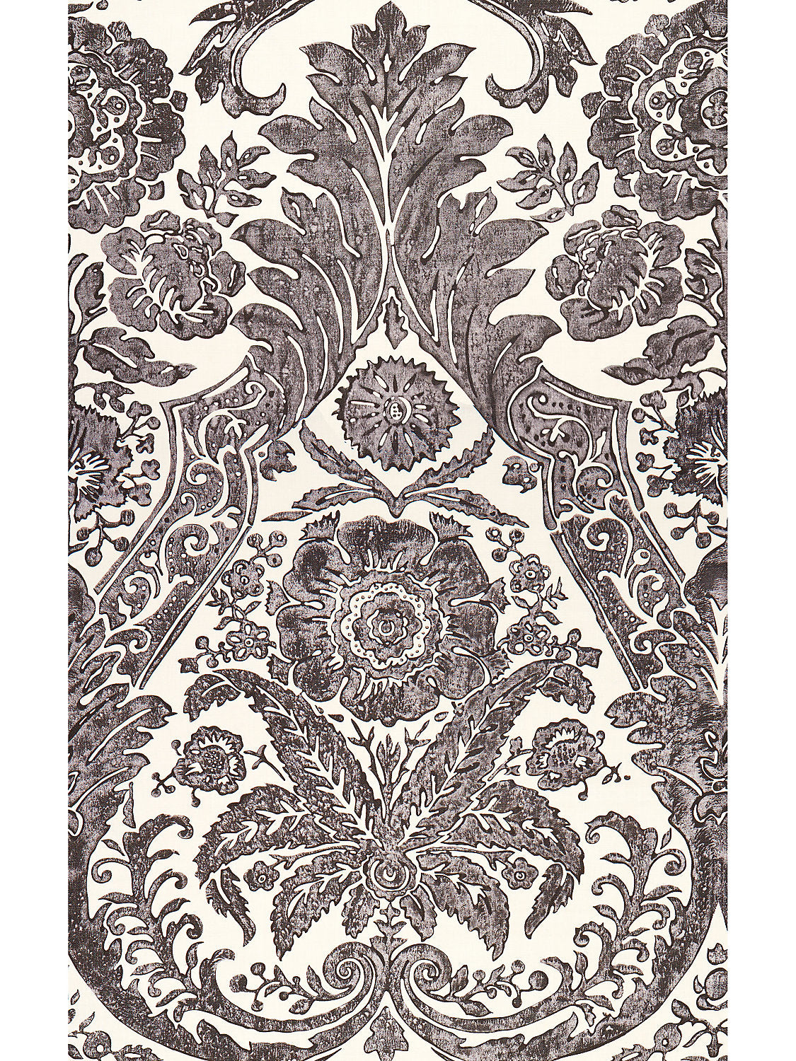 Scalamandre Luciana Damask Print Graphite Wallcovering