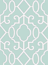 Scalamandre Ming Fretwork Aquamarine Wallcovering