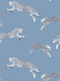 Scalamandre Leaping Cheetah Cloud Nine Wallcovering