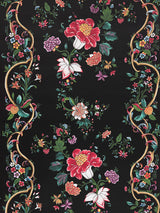 Scalamandre Camellia Trellis Onyx Ruby Wallcovering