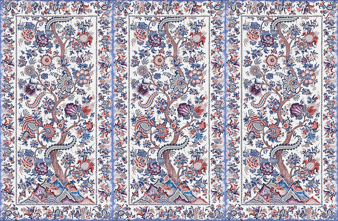 Scalamandre Metropolitan Palampore Mural Red Multi Wallcovering