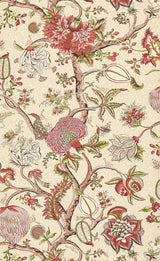 Scalamandre Pondicherry Turkey Red on Lime Fern Wallcovering