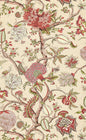 Scalamandre Pondicherry Turkey Red on Lime Fern Wallcovering