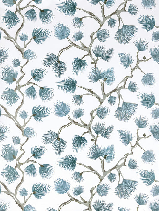 Scalamandre Pignoli Teal Wallcovering