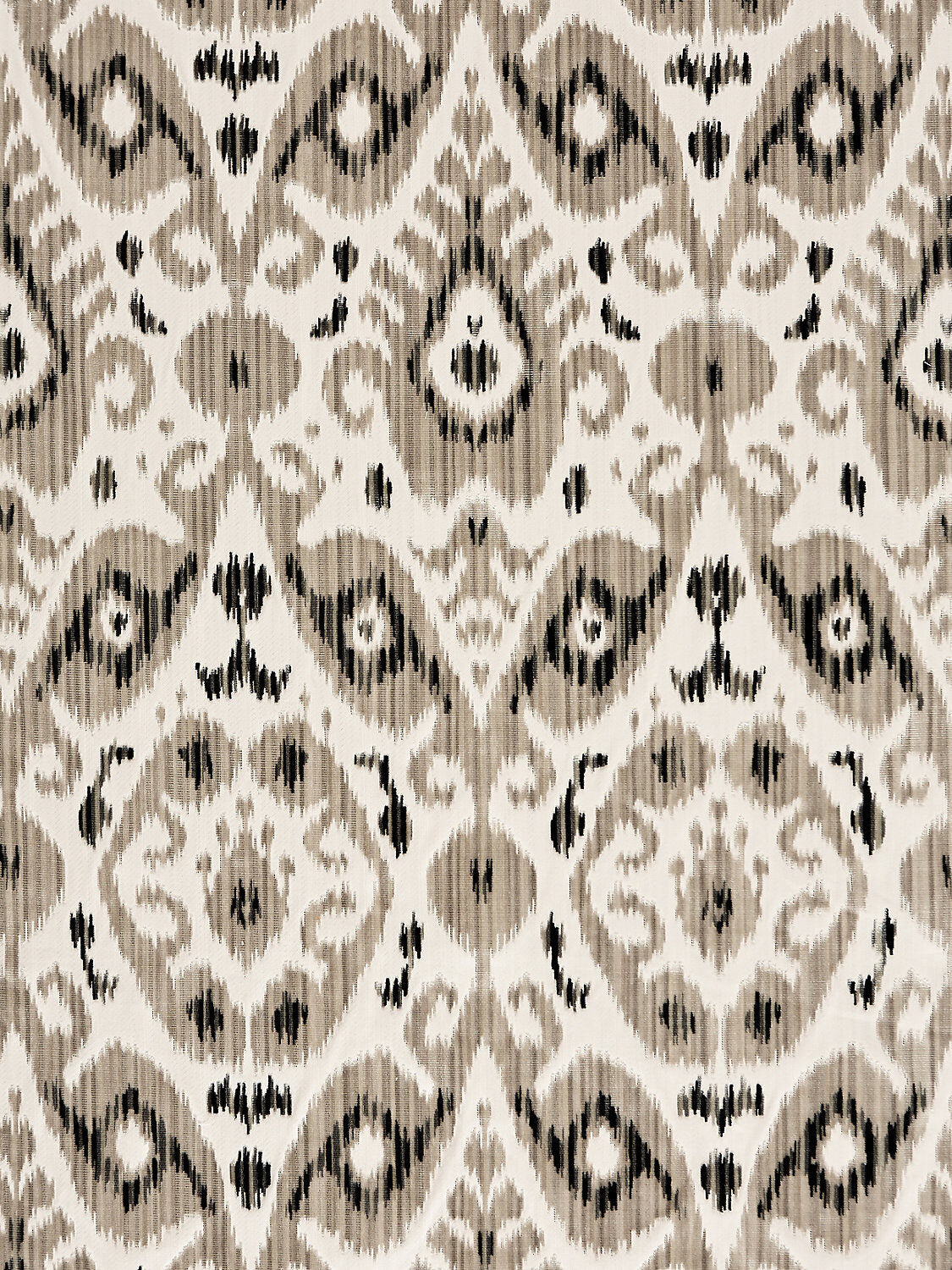 Special Order Scalamandre Tashkent Velvet Smoke Ikat Black Beige Cotton Viscose MSRP USD624/y