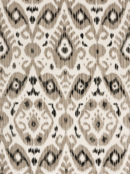 Special Order Scalamandre Tashkent Velvet Smoke Ikat Black Beige Cotton Viscose MSRP USD624/y
