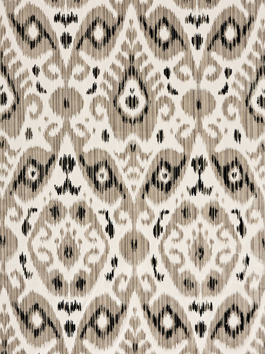 Special Order Scalamandre Tashkent Velvet Smoke Ikat Black Beige Cotton Viscose MSRP USD624/y