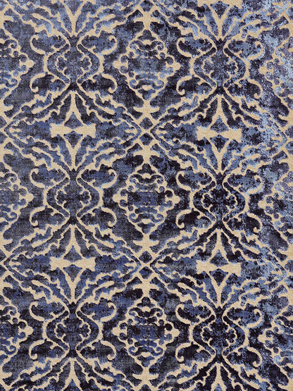 Scalamandre Palazzo Velvet Indigo Deep Blue  Damask MSRP USD 556/y - Special Order - By The Yard