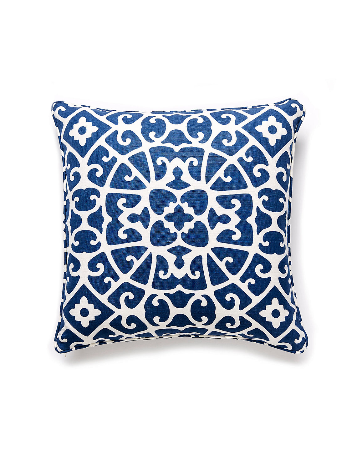 Scalamandre Anshun Lattice 22 X 22 - Indigo Decorative Pillow
