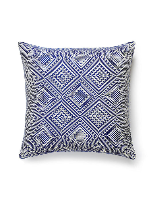 Scalamandre Antigua Weave Outdoor 22 X 22 - Indigo Decorative Pillow