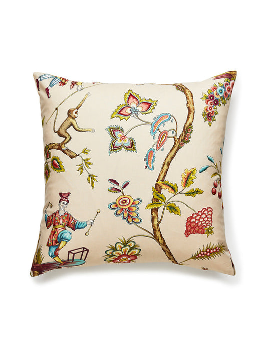 Scalamandre Chinoise Exotique 22 X 22 - Ecru Decorative Pillow