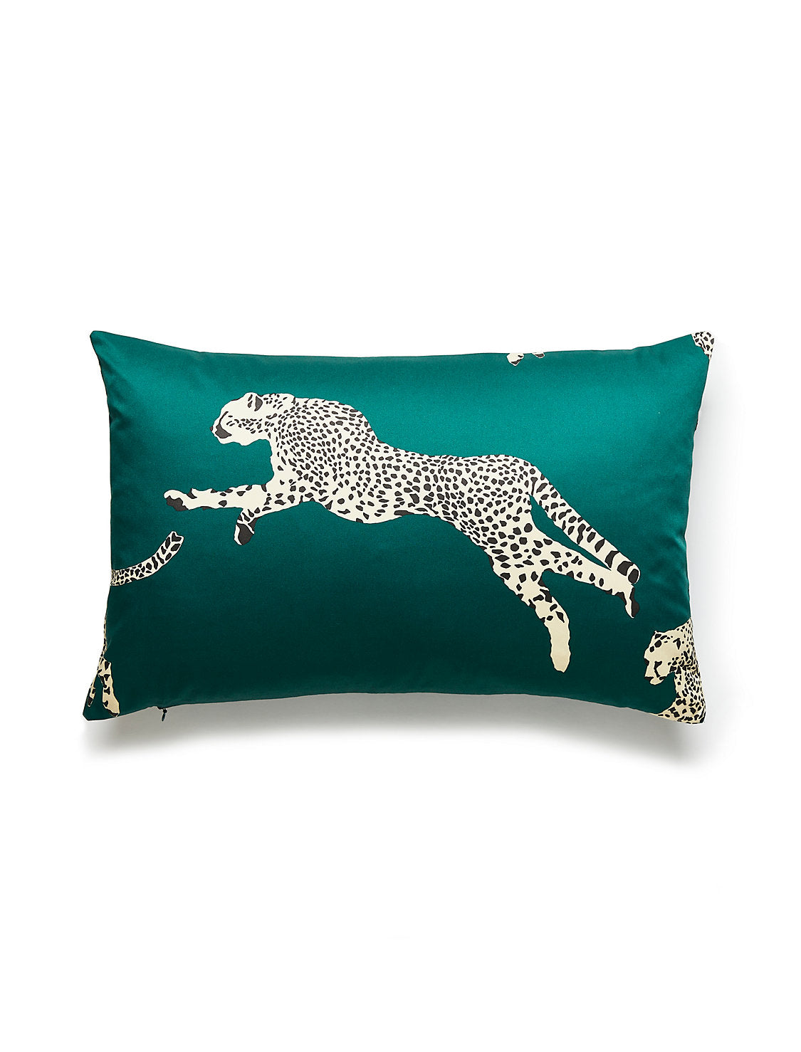 Scalamandre Leaping Cheetah 14 X 22 - Evergreen Decorative Pillow