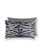 Scalamandre Tigre 14 X 22 - Silver & Black / Grey Flannel Decorative Pillow