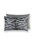 Scalamandre Tigre 14 X 22 - Silver & Black / Grey Flannel Decorative Pillow
