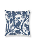 Scalamandre Balinese Peacock 22 X 22 - Indigo Decorative Pillow