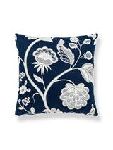 Scalamandre Kensington Embroidery 22 X 22 - Navy Decorative Pillow