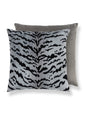 Scalamandre Tigre 22 X 22 - Silver & Black / Grey Flannel Decorative Pillow
