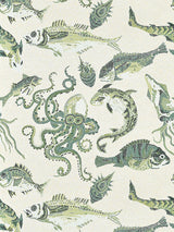 Scalamandre Mikonos Green & Eggshell Wallcovering