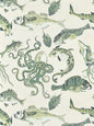 Scalamandre Mikonos Green & Eggshell Wallcovering