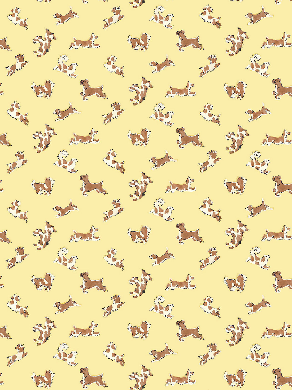 Scalamandre Fete De Chien Lemon and Siena Wallcovering