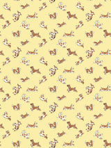 Scalamandre Fete De Chien Lemon and Siena Wallcovering