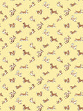Scalamandre Fete De Chien Lemon and Siena Wallcovering