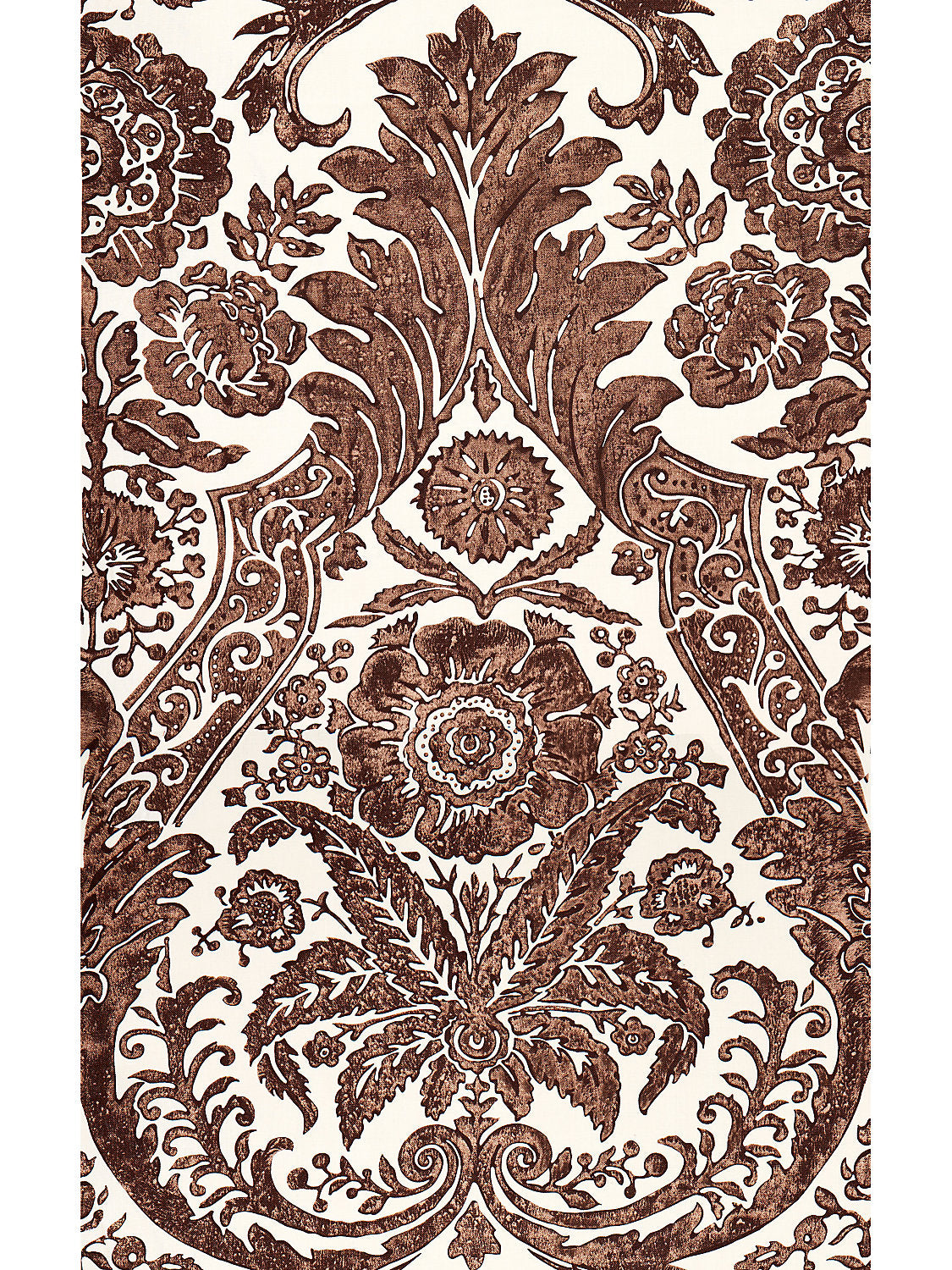 Scalamandre Luciana Damask Print Espresso Wallcovering