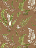 Scalamandre Elsie De Wolfe Greens on Brown Wallcovering