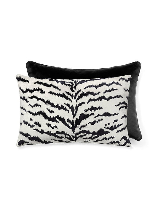 Scalamandre Tigre 14 X 22 - Off-White & Black / Black Decorative Pillow