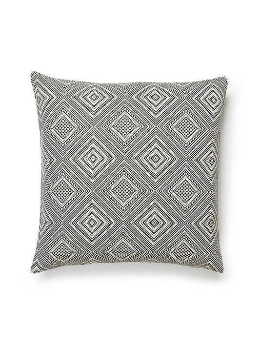 Scalamandre Antigua Weave Outdoor 22 X 22 - Carbon Decorative Pillow