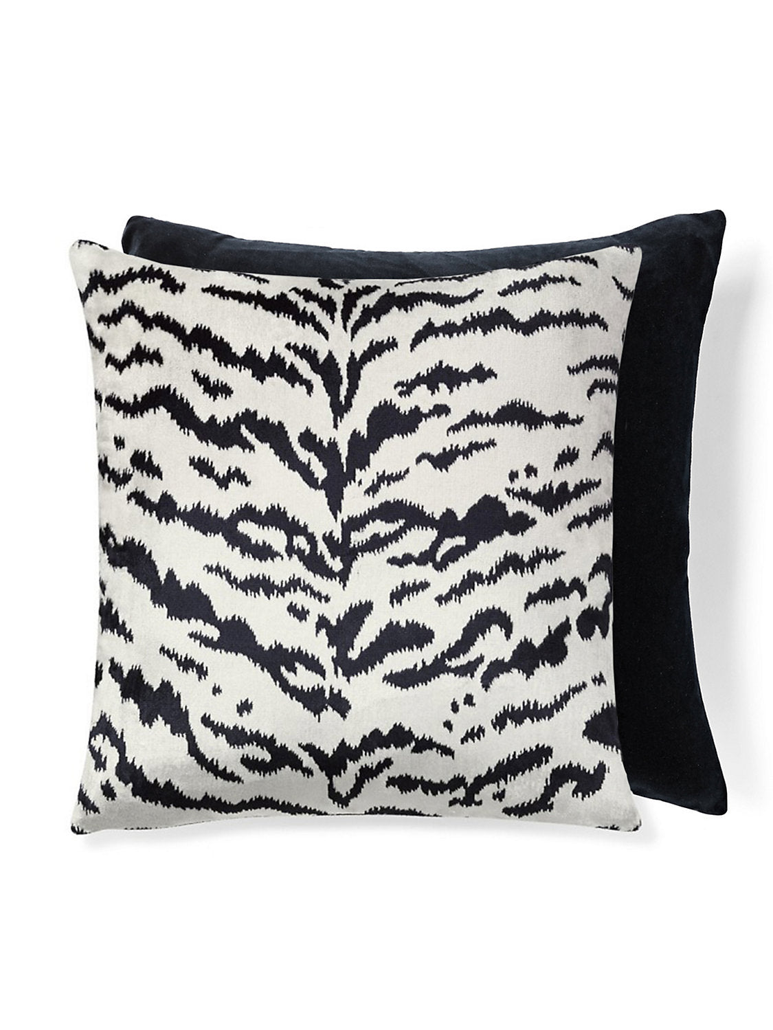 Scalamandre Tigre 22 X 22 - Off-White & Black / Black Decorative Pillow