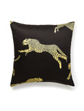 Scalamandre Leaping Cheetah 22 X 22 - Black Magic Decorative Pillow