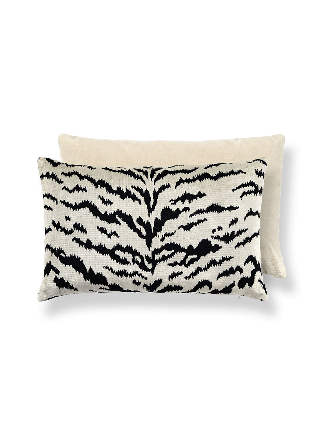 Scalamandre Tigre 14 X 22 - Off-White & Black / Oyster Decorative Pillow