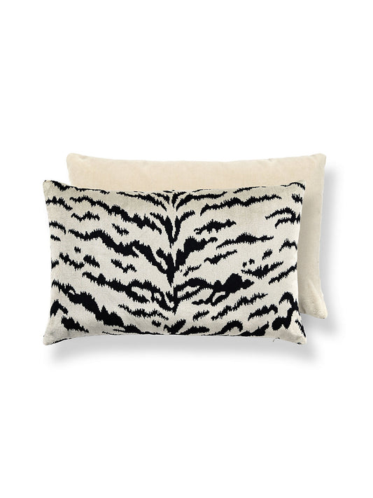 Scalamandre Tigre 14 X 22 - Off-White & Black / Oyster Decorative Pillow