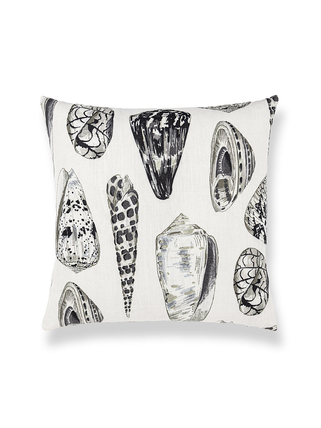 Scalamandre Coquina Linen Print 22 X 22 - Graphite Decorative Pillow